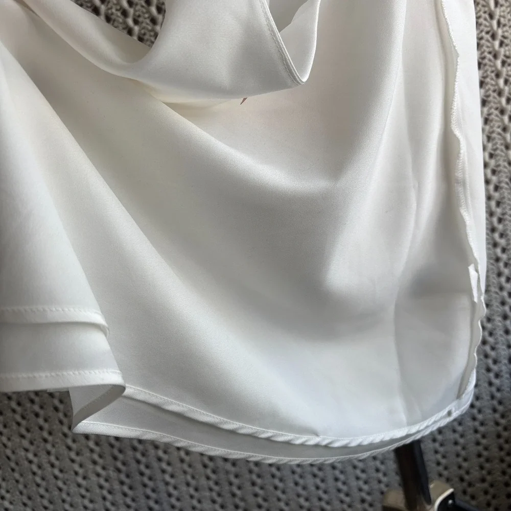 Show Me Your Mumu Jasmine Dress Halter Mini Dress Backless Satin White Size M - Picture 12 of 14